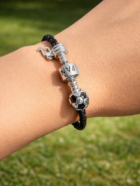 100% Authentic Black Leather 
Pandora Bracelet - 6.5"